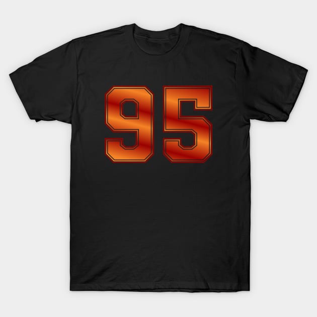 95 || Sports Wear || Number | Red Orange T-Shirt by Aloenalone